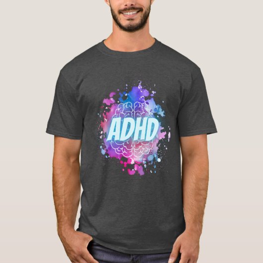 ADHD Paint Splatter Brain Shirt (Voorkant)