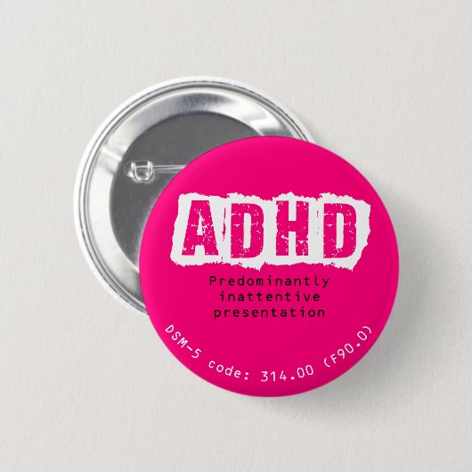 ADHD-PI-toets Ronde Button 5,7 Cm (Voorkant /achterkant)