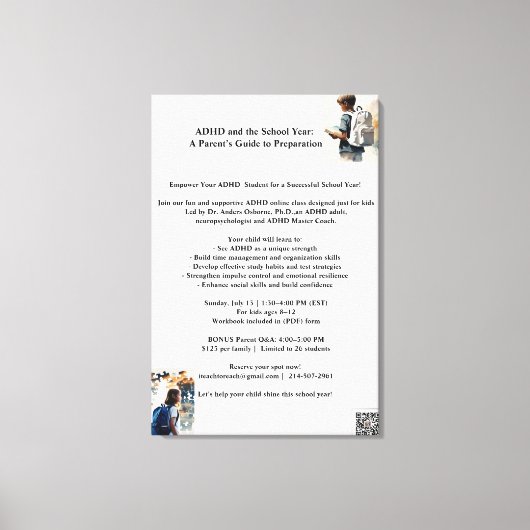 ADHD POSTER 13 juli Canvas Afdruk (Voorkant)