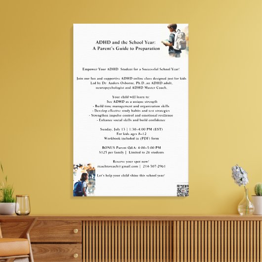 ADHD POSTER 13 juli Canvas Afdruk (Insitu (Woonkamer))