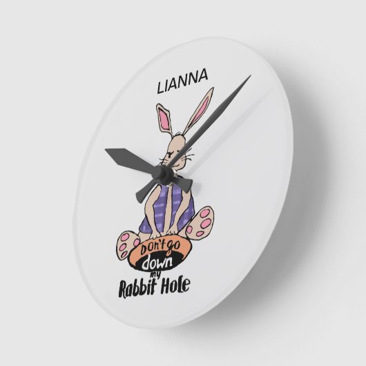 ADHD Rabbit Hole Persoonlijke ronde wandklok (Hoek)