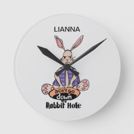 ADHD Rabbit Hole Persoonlijke ronde wandklok