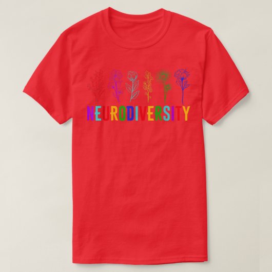 ADHD Rainbow Flower Autistic Neurodiversity Autism T-shirt (Design voorkant)