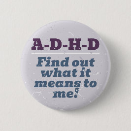 ADHD RESPECT Grijs  70s Muziek Tekst Ronde Button 5,7 Cm