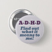 ADHD RESPECT Grijs  70s Muziek Tekst Ronde Button 5,7 Cm (Voorkant /achterkant)