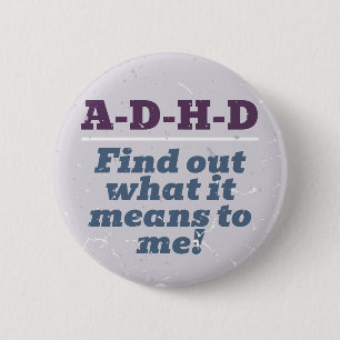 ADHD RESPECT Grijs  70s Muziek Tekst Ronde Button 5,7 Cm