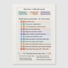 ADHD Schoonmaak Routine Checklist Magnetisch