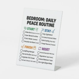 ADHD Schoonmaak Routine Slaapkamer Checklist Reclamebord Met Voetstuk