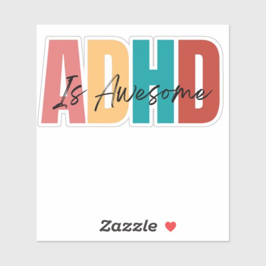 ADHD Self Love Self Care Therapist Cute Sticker (Vel)