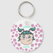 ADHD-sleutelhanger met "ADHD Schattig"-illustratie Sleutelhanger (Achterkant)