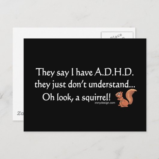 ADHD Squirrel Gezegde Briefkaart (Voorkant / Achterkant)
