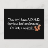 ADHD Squirrel Gezegde Briefkaart (Voorkant)