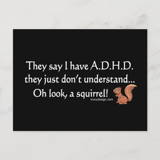 ADHD Squirrel Gezegde Briefkaart (Voorkant)
