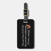 ADHD Squirrel Humor Bagagelabel (Voorkant verticaal)