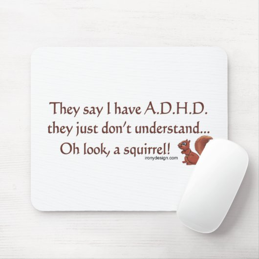 ADHD Squirrel Humor Muismat (Met muis)
