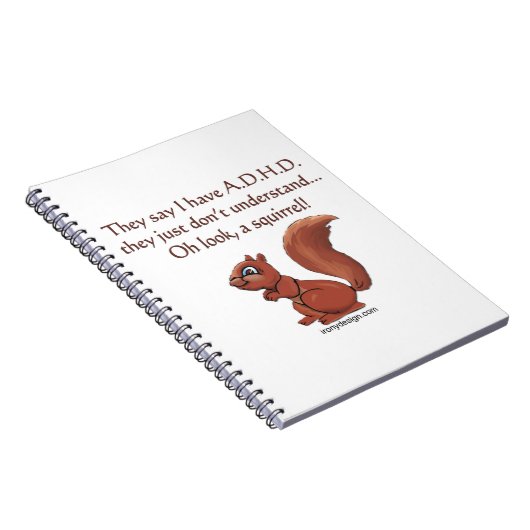 ADHD Squirrel Humor Notitieboek (Rechterzijde)