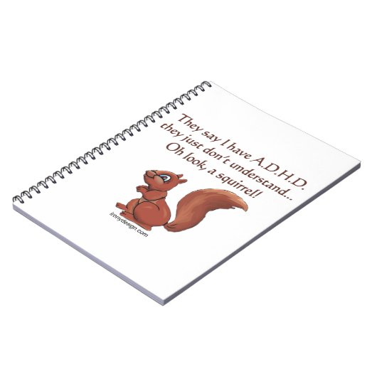 ADHD Squirrel Humor Notitieboek (Linkerzijde)