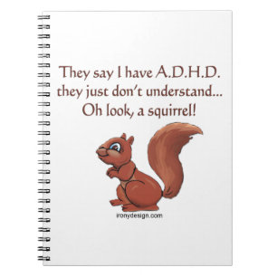 ADHD Squirrel Humor Notitieboek