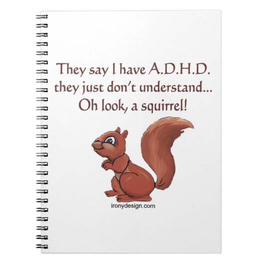 ADHD Squirrel Humor Notitieboek (Voorkant)