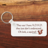 ADHD Squirrel Humor Sleutelhanger (Achterkant)