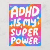 ADHD Super Power Fun Bubble Letters CUSTOM Briefkaart (Voorkant)