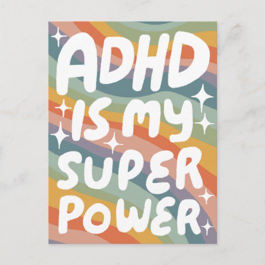 ADHD Super Power Fun Bubble Letters CUSTOM Briefkaart (Voorkant)