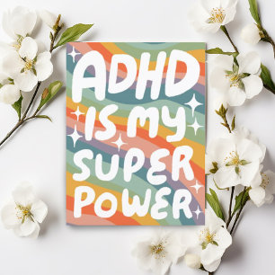 ADHD Super Power Fun Bubble Letters CUSTOM Briefkaart