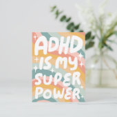 ADHD Super Power Fun Bubble Letters CUSTOM Briefkaart (Staand voorkant)