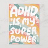 ADHD Super Power Fun Bubble Letters CUSTOM Briefkaart (Voorkant)