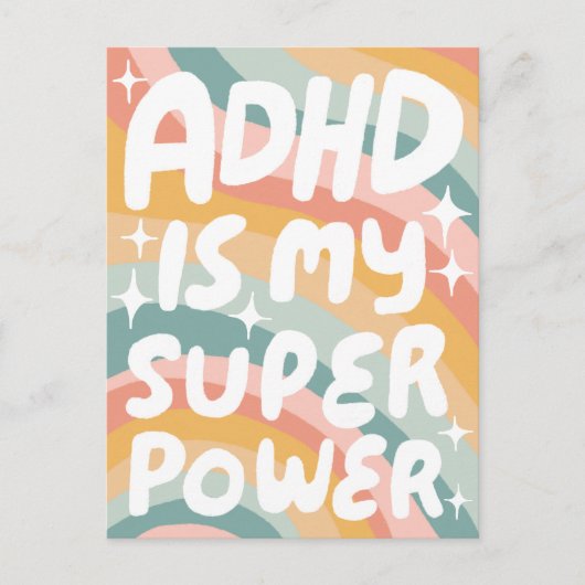 ADHD Super Power Fun Bubble Letters CUSTOM Briefkaart (Voorkant)
