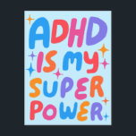 ADHD Super Power Fun Bubble Letters CUSTOM Briefkaart<br><div class="desc">Hand heeft een kaart voor je gemaakt! Pas met uw eigen tekst aan of verander de kleuren. Bekijk mijn winkel voor veel meer kleuren en design of laat me weten of je iets op maat wilt!</div>