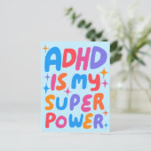 ADHD Super Power Fun Bubble Letters CUSTOM Briefkaart (Staand voorkant)