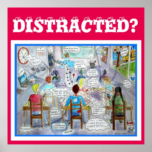ADHD SYMPTOMS POSTER "Distracted" (Voorkant)