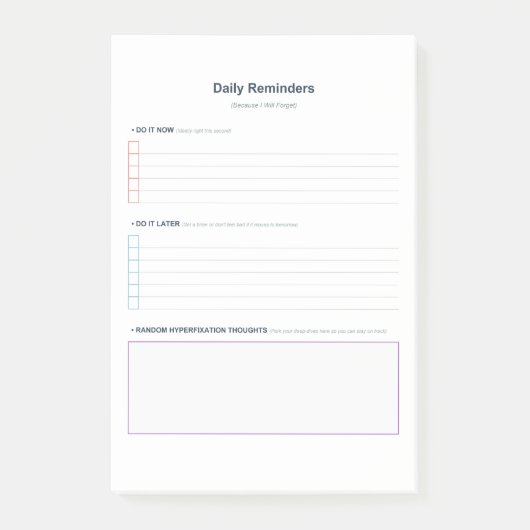 ADHD Taakbeheer Post-it® Notes (Voorkant)