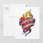 ADHD-Tattoo hart Briefkaart (Voorkant / Achterkant)