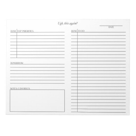 ADHD To-Do Notitieblok (Voorkant)