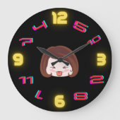 ADHD-wandklok - Bleek met bruin haar Grote Klok (Voorkant)