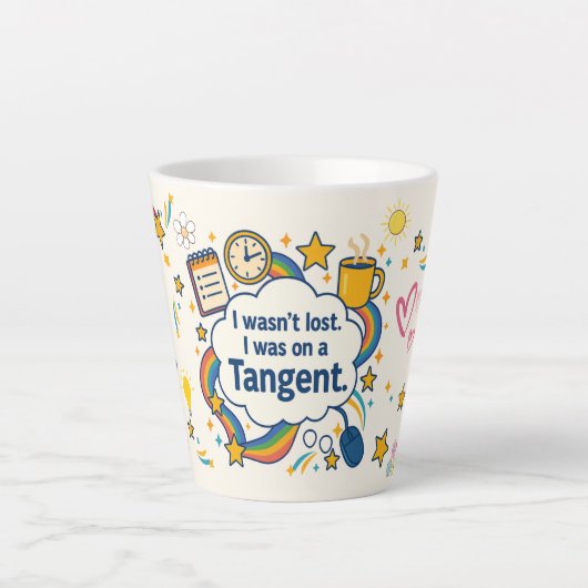 ADHD was ik niet kwijt. Ik was op tangens. Latte Mok (Voorkant)