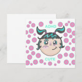 ADHD wenskaart met "ADHD Schattig" illustratie (Voorkant / Achterkant)