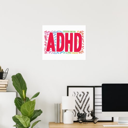 ADHD-woordwolk Poster (Thuiskantoor)