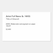 Adhesive Artwork Exhibition Label Template (Voorkant)