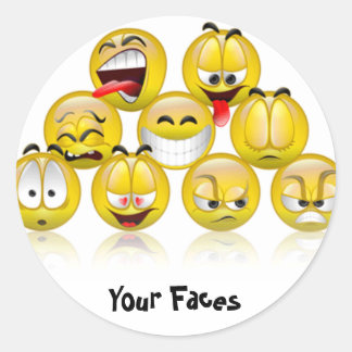 adhesive smiles ronde sticker