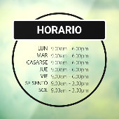 Adhesivo de ventana de horario comercial redondo raamsticker (Vel 3)