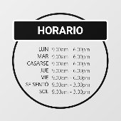 Adhesivo de ventana de horario comercial redondo raamsticker (Vel)