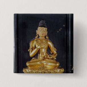 Adibuddha Vajrasattva zit in meditatie Vierkante Button 5,1 Cm