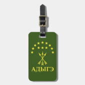 Adiga - vlagontwerp voor de Circassiaanse Cherkess Bagagelabel (Voorkant verticaal)