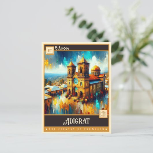 Adigrat, Ethiopië |  schilderij Briefkaart (Staand voorkant)