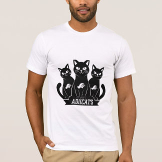 Adiicats Black Cat T-shirt voor 2024 | 3 Zwarte ka