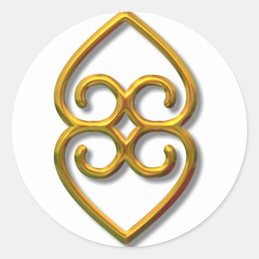 Adinkra-aardgoud Ronde Sticker (Voorkant)