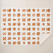 Adinkra African Symbols Classic Ronde Sticker Sher Sherpa Deken (Voorkant (horizontaal))
